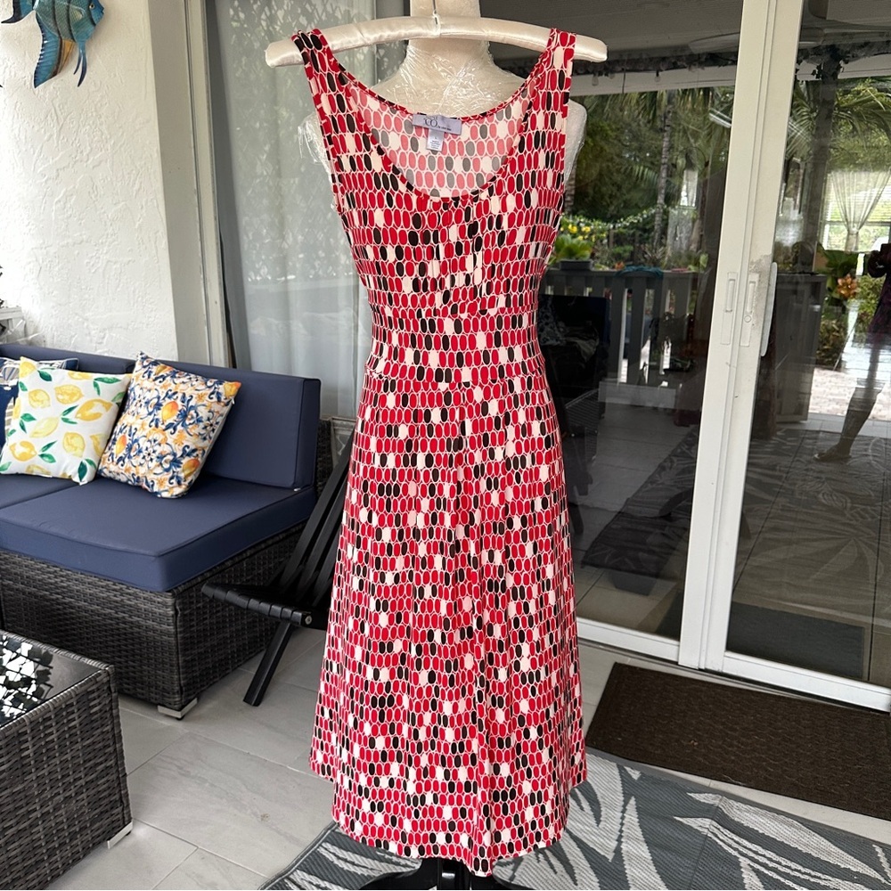 Nine & Co. Red and White Sleeveless Sundress
